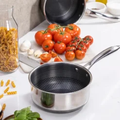 Hybrid kasserolle med lokk 2,8L sølv/svart