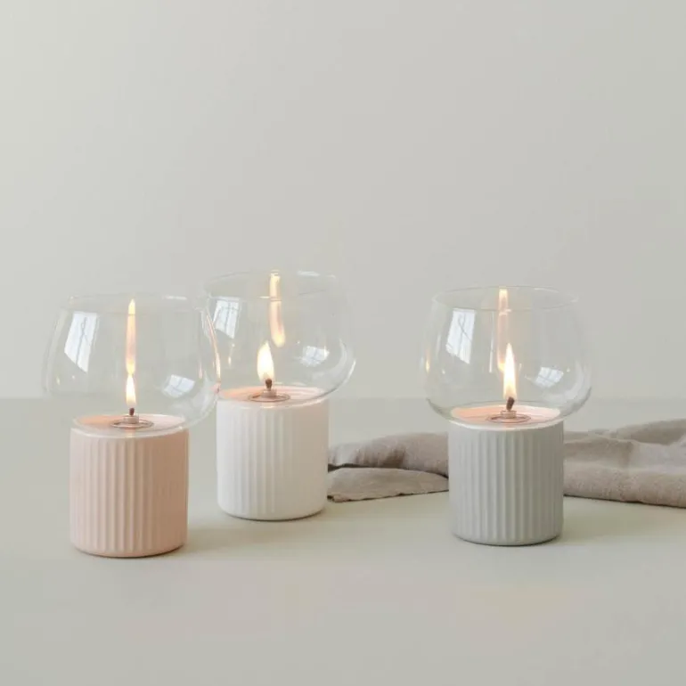 Hygge hurricane lyslykt grå