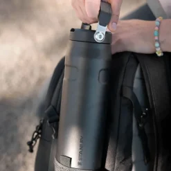 IceFlow Flip Straw 2.0 Bottle termoflaske 1L svart