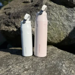 Iceflow flip straw tumbler termoflaske 1L rose quartz