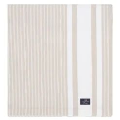 Icons stripete oxfordduk 180x180 cm beige/hvit