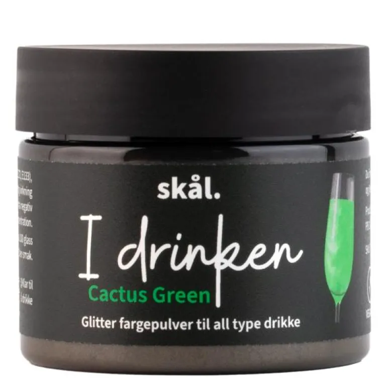 I drinken fargepulver glitter cactus green