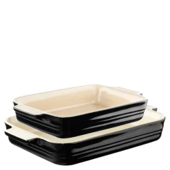 Ildfast formsett stentøy 25+32 cm black