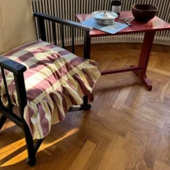 Irene putetrekk med volang 50x50 cm terrakotta/lysegul