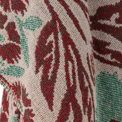Jangal pledd 160x130 cm beige/rød/grønn