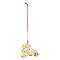 Julebil 6,5 cm forgylt
