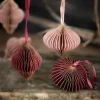 Julekule papir 4 stk rosa