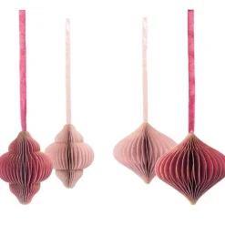 Julekule papir 4 stk rosa