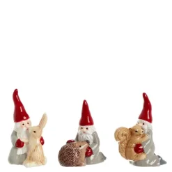 Julenissen & Venner miniatyr nissesett 3 deler 7 cm