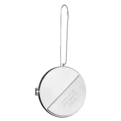 Julepynt medaljong m/fotoramme 7x7 cm morfar sølv