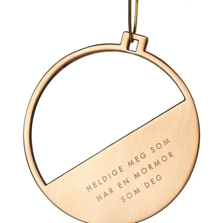 Julepynt m/fotoramme Mormor 7x0,5 cm 14K gull