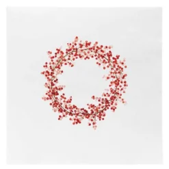 Juleserviett julekrans 33x33 cm rød