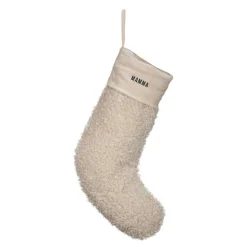 Julesokk teddy 35 cm MAMMA kremhvit