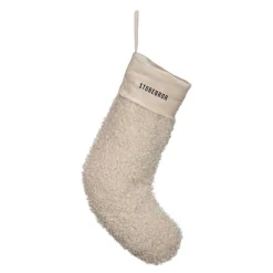 Julesokk teddy 35 cm STOREBROR kremhvit