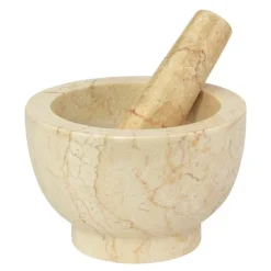 Jupiter morter 13 cm beige marmor
