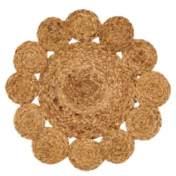 Jute dekkebrikke 37 cm floral natur