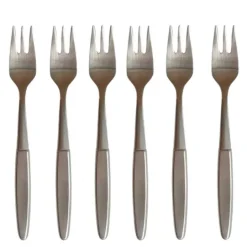 Kakegaffel 16 cm 6 stk børstet stål