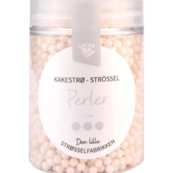 Kakestrøssel perler 4 mm 90g hvit perlemor
