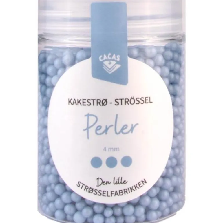 Kakestrøssel perler 4 mm 90g isblå