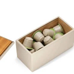 Kapselholder etui til 20 kaffekapsler beige