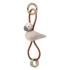 Kay Bojesen nøkkelring minifulg gull/lær/sand