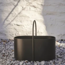 Kent vedkurv metall 50x30x46 cm svart