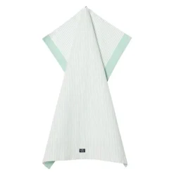 Kjøkkenhåndkle lin/bomull 50x70 cm grønn/hvit stripete