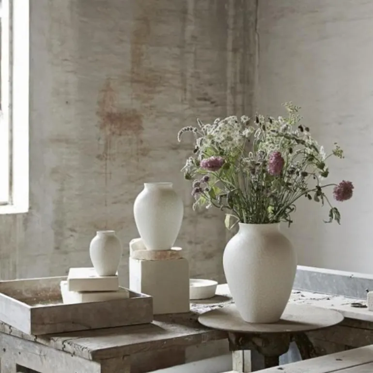 Knabstrup vase 27 cm hvit