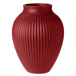 Knabstrup vase 27 cm ripple soft cherry red