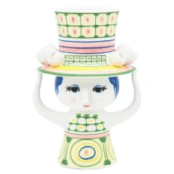 Lady with hat vase 24,5 cm grønn