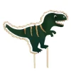 LED kaketopp dinosaur grønn/tre