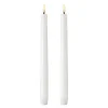 LED kronelys 25x2,3 cm 2 stk nordic white