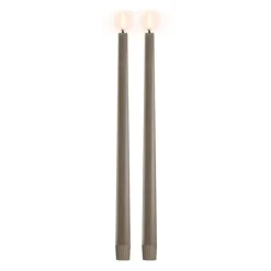 Led kronelys 32x2,3 cm 2 stk slim sandstone