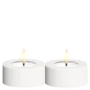LED telys utendørs 6,5x3 cm 2 stk hvit