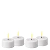 LED telys 3,5 x 4 cm 4 stk hvit
