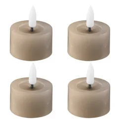 LED telys 4,5x2,5 cm 4 stk taupe