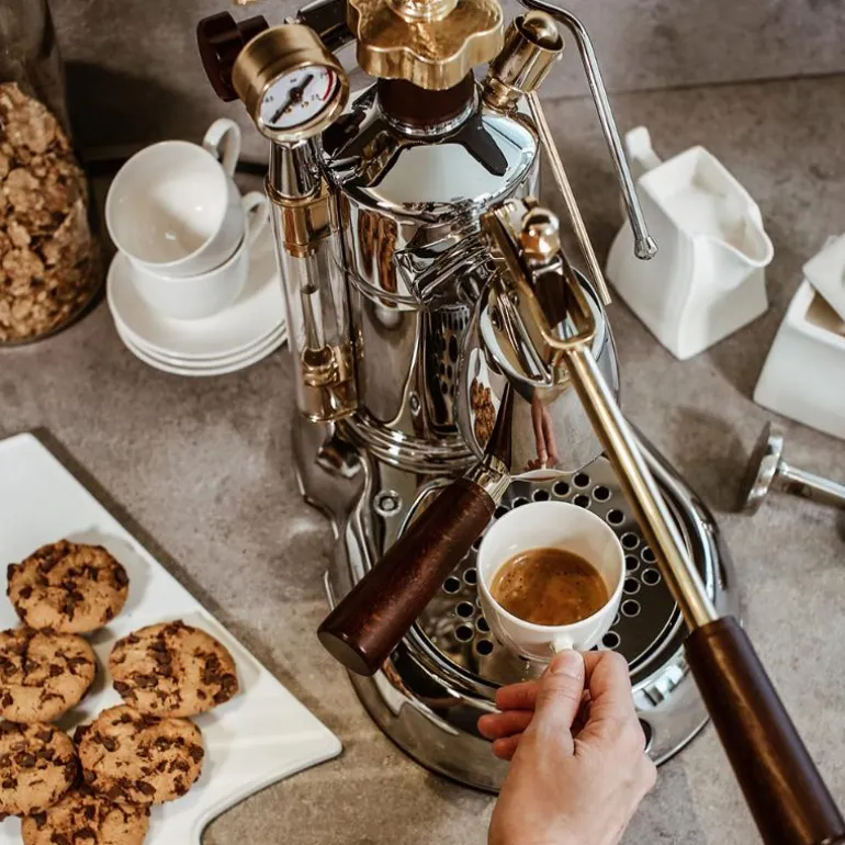 Lever espressomaskin 0,8L expo stål