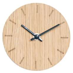 Light Oak klokke 12 cm lys eik m/svart viser