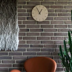 Light Oak veggklokke 38 cm lys eik m/svart viser