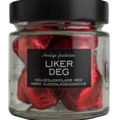 Liker deg sjokoladehjerter 110g rød