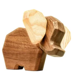Liten elefant trefigur 8 cm valnøtt/ask