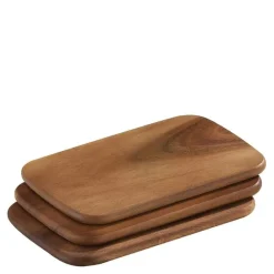 Lite serveringsbrett 3 stk 22x15 cm akasie