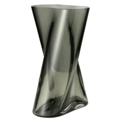 Lituus vase medium 24 cm røkfarget glass