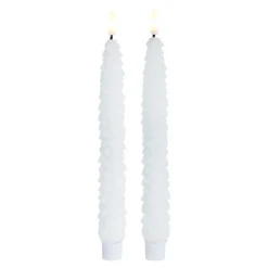 Livia LED-kronelys 25 cm 2 stk hvit