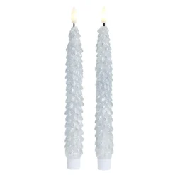 Livia LED-kronelys 25 cm 2 stk sølv