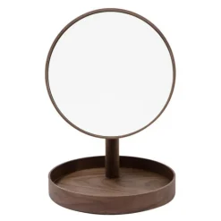 Look sminkespeil med fot 25 cm valnøtt