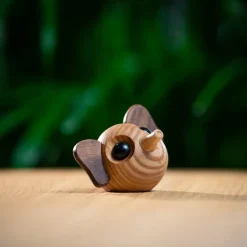 Louis elefant trefigur 5 cm valnøtt/ask