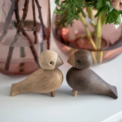 Lovebirds røkt eik/eik 9 cm 2 stk