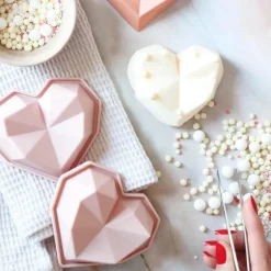 Love kakeform 6 stk hjerte rosa