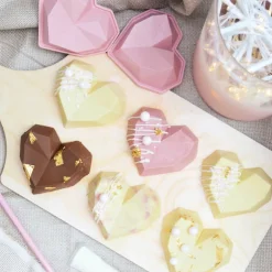 Love kakeform 6 stk hjerte rosa